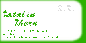 katalin khern business card